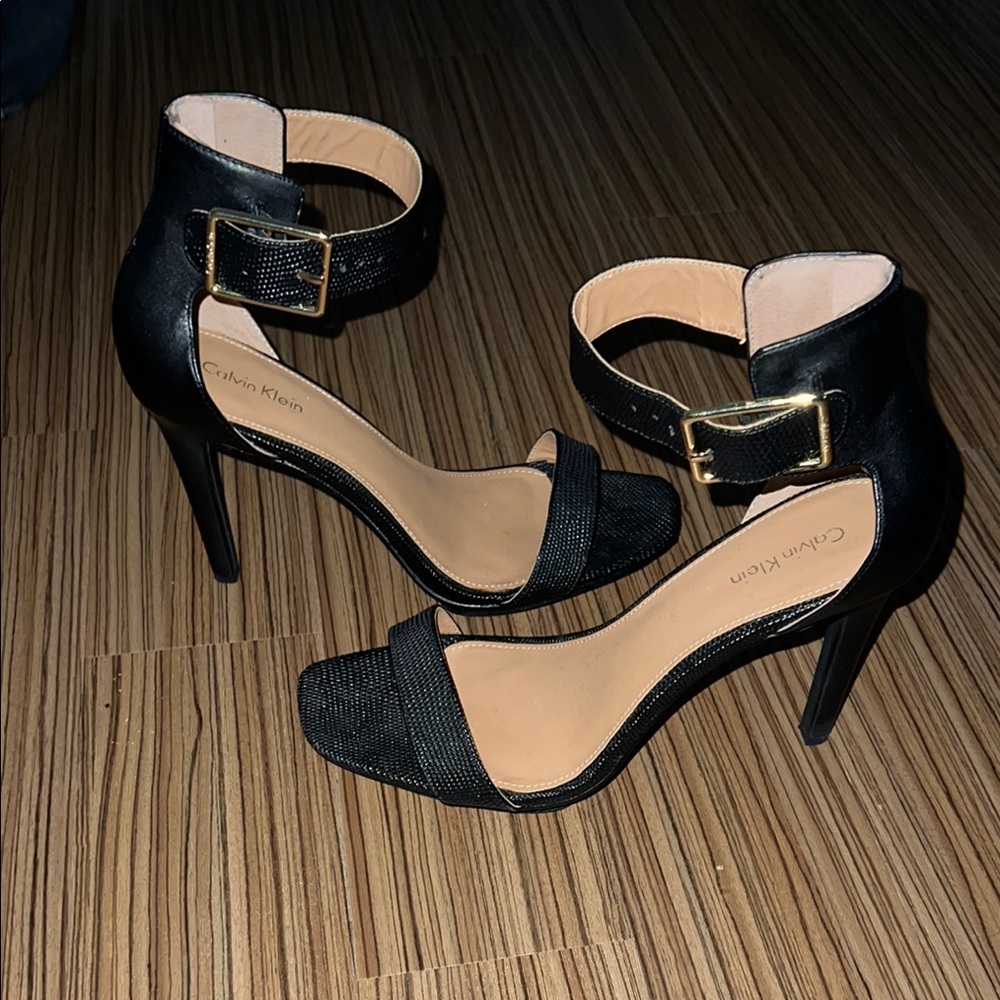 Calvin Klein Black High Heel Strappy Sandals
